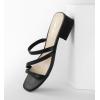 imageAnkis Black Nude White Strappy Heels Women 1 Inch Low Chunky Block Heel Heeled Sandals Square Open Toe Slip On Slides MulesBlack Pu