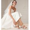 imageWomen Square Open Toe Heels Comfortable Sexy Summer Cute Back Strap Heeled Sandals Wedding Party Dress Shoes for Women Two Strap Slip On MulesWhite Pu
