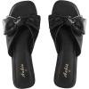 imageAnkis Womens White Black Flat Sandals for Women Dressy Comfortable Summer Beach Sandals for Women 2025 Cute Bow Square Open Toe Slip On Slide Sandals Bridal Wedding ShoesBlack