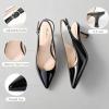 imageAnkis Womens Slingback Kitten Heels Closed Pointed Toe Pumps Dress Shoes Party Wedding Casual 25inchBlack Patent