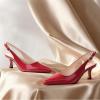 imageAnkis Womens Slingback Kitten Heels Closed Pointed Toe Pumps Dress Shoes Party Wedding Casual 25inchBurgundy Patent