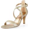 imageAnkis Nude Gold Black Heels Strappy Heels for Women 3 Inch Stiletto Open Toe Sandals for Wedding Evening Party HomecomingGold Glitter