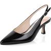 imageAnkis Womens Slingback Kitten Heels Closed Pointed Toe Pumps Dress Shoes Party Wedding Casual 25inchBlack Patent
