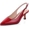 imageAnkis Womens Slingback Kitten Heels Closed Pointed Toe Pumps Dress Shoes Party Wedding Casual 25inchBurgundy Patent