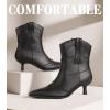imageKitten Heel Ankle Boots for Women Cowgirl Boots Womens Cowboy Booties Pointed Toe Dress Western Short ShoesBlack
