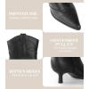 imageKitten Heel Ankle Boots for Women Cowgirl Boots Womens Cowboy Booties Pointed Toe Dress Western Short ShoesBlack