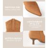 imageKitten Heel Ankle Boots for Women Cowgirl Boots Womens Cowboy Booties Pointed Toe Dress Western Short ShoesBrown