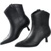 imageKitten Heel Ankle Boots for Women Cowgirl Boots Womens Cowboy Booties Pointed Toe Dress Western Short ShoesBlack