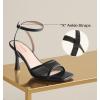 imageAnkis Black Nude Heels Strappy Open Toe Heel for Women High Heels Mesh Stiletto Heeled Sandals Wedding Party Dress Shoes 3INBlack