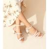 imageAnkis Strappy Heels for Women Square Nude White Black Open Toe Chunky Block Heels Ankle Strap Buckle Sandals for Women Comfortable Wedding Party Dress Shoes 2026White