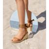 imageAnkis Wedge Sandals for Women Open Toe Espadrilles Dressy Platform Sandals Lace Up Ankle Strap Wedges SandalsBrown Suede