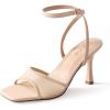 imageAnkis Black Nude Heels Strappy Open Toe Heel for Women High Heels Mesh Stiletto Heeled Sandals Wedding Party Dress Shoes 3INNude
