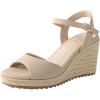 imageAnkis Espadrilles Wedges Sandals for Women Wedge Platform Sandals Heels Peep Open Toe Comfortable Ankle Strap Buckle Summer Wedge HeelsNude Nubuck