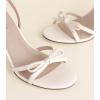 imageAnkis Black White Heels Bow Heel 3IN Strappy Kitten Heels for Women Ankle Strap Open Toe Wedding Bridal Dress Shoes SandalsBeige