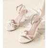 imageAnkis Black White Heels Bow Heel 3IN Strappy Kitten Heels for Women Ankle Strap Open Toe Wedding Bridal Dress Shoes SandalsBeige