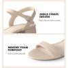 imageAnkis Women Nude Black White Sandals for Women Low Heel 1 Inch Dressy Sandal Ankle Strap Open Toe Block Short Heeled Summer Classic Comfortable Graduation Holiday Party Casual Flat ShoesNude Nubuck