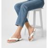 imageAnkis Women Square Open Toe Sandals Flip Flop Heels 1 Inch Heeled Sandals for WomenWhite Pu