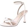 imageAnkis Black White Heels Bow Heel 3IN Strappy Kitten Heels for Women Ankle Strap Open Toe Wedding Bridal Dress Shoes SandalsBeige