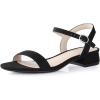 imageAnkis Women Nude Black White Sandals for Women Low Heel 1 Inch Dressy Sandal Ankle Strap Open Toe Block Short Heeled Summer Classic Comfortable Graduation Holiday Party Casual Flat ShoesBlack Suede