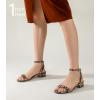 imageAnkis Black Nude White Gold Women Sandals Comfortable Walking Strappy Open Toe Sandals for Women Dressy Summer 1 Inch Low Block Heel Flat Adjustable Ankle Strap ShoesLeopard