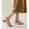 imageAnkis Black Nude White Gold Women Sandals Comfortable Walking Strappy Open Toe Sandals for Women Dressy Summer 1 Inch Low Block Heel Flat Adjustable Ankle Strap ShoesGold Pu