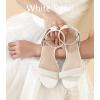 imageAnkis Black Nude White Gold Women Sandals Comfortable Walking Strappy Open Toe Sandals for Women Dressy Summer 1 Inch Low Block Heel Flat Adjustable Ankle Strap ShoesWhite Pearl
