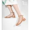 imageAnkis Black Nude White Gold Women Sandals Comfortable Walking Strappy Open Toe Sandals for Women Dressy Summer 1 Inch Low Block Heel Flat Adjustable Ankle Strap ShoesTaupe