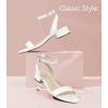 imageAnkis Black Nude White Gold Women Sandals Comfortable Walking Strappy Open Toe Sandals for Women Dressy Summer 1 Inch Low Block Heel Flat Adjustable Ankle Strap ShoesWhite Pu