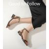 imageAnkis Black Nude White Gold Women Sandals Comfortable Walking Strappy Open Toe Sandals for Women Dressy Summer 1 Inch Low Block Heel Flat Adjustable Ankle Strap ShoesLeopard