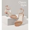 imageAnkis Black Nude White Gold Women Sandals Comfortable Walking Strappy Open Toe Sandals for Women Dressy Summer 1 Inch Low Block Heel Flat Adjustable Ankle Strap ShoesTaupe