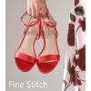 imageAnkis Black Nude White Gold Women Sandals Comfortable Walking Strappy Open Toe Sandals for Women Dressy Summer 1 Inch Low Block Heel Flat Adjustable Ankle Strap ShoesRed Satin