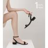imageAnkis Black Nude White Gold Women Sandals Comfortable Walking Strappy Open Toe Sandals for Women Dressy Summer 1 Inch Low Block Heel Flat Adjustable Ankle Strap ShoesBlack Suede