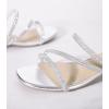 imageAnkis Black Nude White Strappy Heels Women 1 Inch Low Chunky Block Heel Heeled Sandals Square Open Toe Slip On Slides MulesSilver Purhinestone