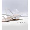 imageAnkis Black Nude White Strappy Heels Women 1 Inch Low Chunky Block Heel Heeled Sandals Square Open Toe Slip On Slides MulesSilver Purhinestone