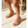 imageAnkis Wedge Sandals for Women Espadrille Womens Wedge Sandals Comfortable Open Toe Cross Band Ankle Strap High Heel Wedges for Women Dressy Summer 34InchNude Suede