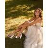 imageAnkis White Heels Wedding Shoes for Bride Women Chunky Heels Pearl High Heels Heeled Sandals 4 InchWhite Pearl