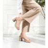 imageAnkis White Nude Heels Platform Heeled Sandals Chunky Block Open Toe Ankle Strappy Heels Wedding Party Dress ShoesNude