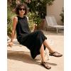 imageWomens Toe Ring Thong Sandals Square Open Toe Flat Sandals Adjustable Ankle Buckle Strap Comfort Summer Beach Casual Walking Flip Flops for WomenBlack
