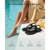 imageWomens Toe Ring Thong Sandals Square Open Toe Flat Sandals Adjustable Ankle Buckle Strap Comfort Summer Beach Casual Walking Flip Flops for WomenBlack