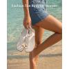 imageWomens Toe Ring Thong Sandals Square Open Toe Flat Sandals Adjustable Ankle Buckle Strap Comfort Summer Beach Casual Walking Flip Flops for WomenWhite