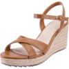 imageAnkis Wedge Sandals for Women Espadrille Womens Wedge Sandals Comfortable Open Toe Cross Band Ankle Strap High Heel Wedges for Women Dressy Summer 34InchBrown Pu