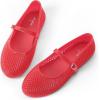 imageAnkis Mesh Ballet Flats for Women Black Mesh Flats Buckle Strap Mary Jane Ballerina Flats Womens Fishnet Flat Sandals Shoes for Dressy SummerJelly Red