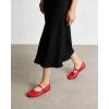 imageAnkis Mesh Ballet Flats for Women Black Mesh Flats Buckle Strap Mary Jane Ballerina Flats Womens Fishnet Flat Sandals Shoes for Dressy SummerJelly Red