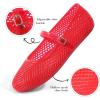 imageAnkis Mesh Ballet Flats for Women Black Mesh Flats Buckle Strap Mary Jane Ballerina Flats Womens Fishnet Flat Sandals Shoes for Dressy SummerJelly Red