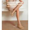 imageAnkis Platform Wedge Sandals for Women Black Brown White Nude Espadrille Womens Wedge Sandals Comfortable Open Toe Ankle Strap High Heel Wedges for Women Dressy Summer 34InchGold Pu Flower