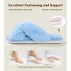 imageAnkis Womens Fuzzy Slippers Cross Band Memory Foam Open Toe Comfy Soft House Shoes AntiSlip Indoor Outdoor Gifts for WomenBlue