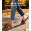 imageAnkis Womens Fuzzy Slippers Cross Band Memory Foam Open Toe Comfy Soft House Shoes AntiSlip Indoor Outdoor Gifts for WomenBrown