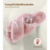 imageAnkis Womens Fuzzy Slippers Cross Band Memory Foam Open Toe Comfy Soft House Shoes AntiSlip Indoor Outdoor Gifts for WomenDusty Pink