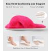 imageAnkis Womens Fuzzy Slippers Cross Band Memory Foam Open Toe Comfy Soft House Shoes AntiSlip Indoor Outdoor Gifts for WomenHot Pink