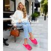 imageAnkis Womens Fuzzy Slippers Cross Band Memory Foam Open Toe Comfy Soft House Shoes AntiSlip Indoor Outdoor Gifts for WomenHot Pink